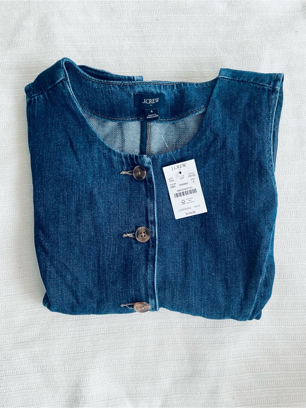 J. Crew Indigo Denim Button-Front Women's Top